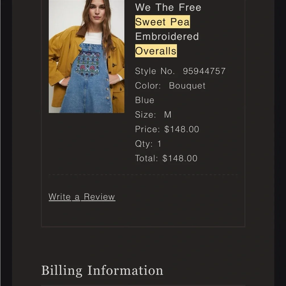 We the Free Sweet Pea Embroidered Overalls - Picture 2 of 5